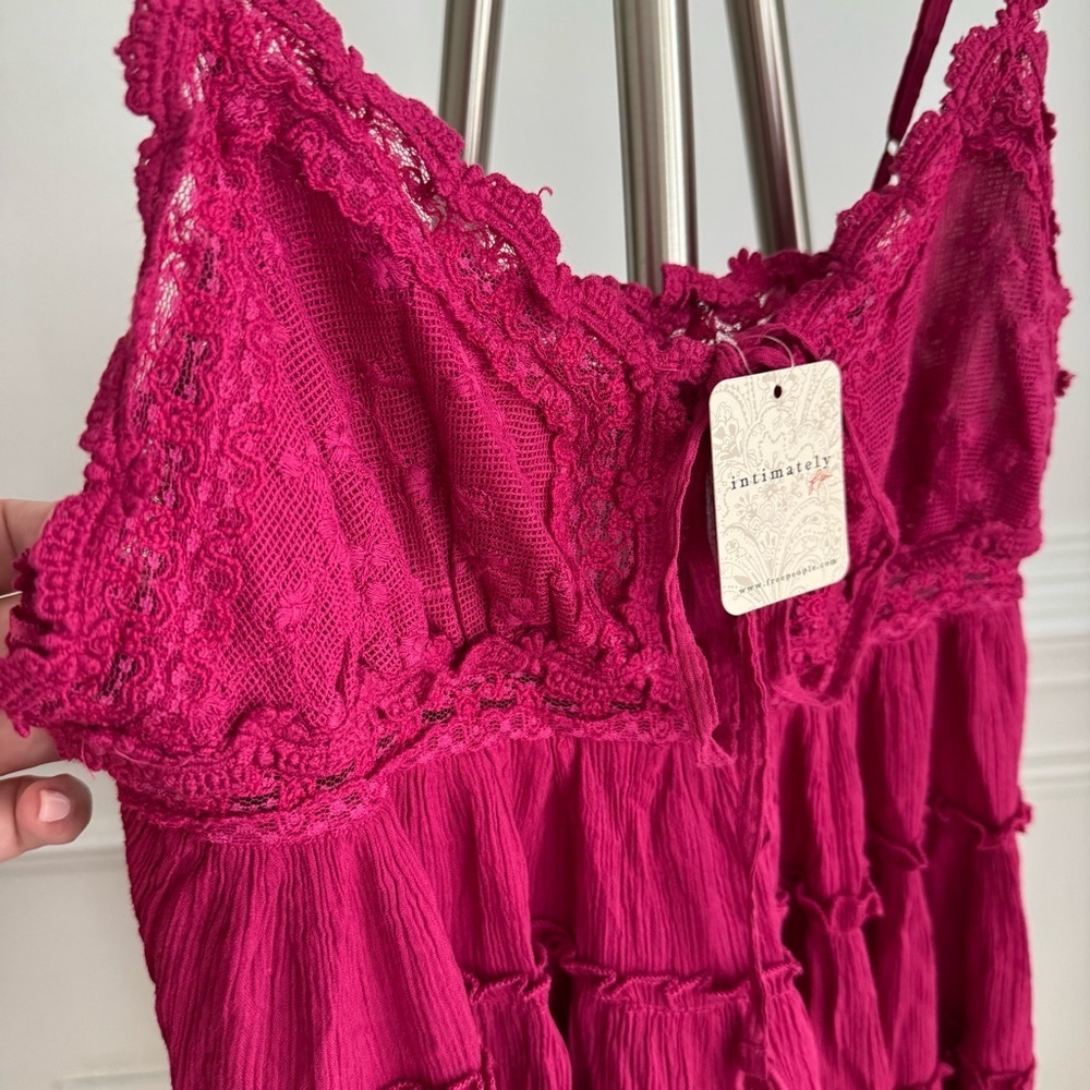 NWT FREE PEOPLE Intimately Sunsetter Mini Slip Strangelove Lace Dress Size Small - Picture 11 of 11